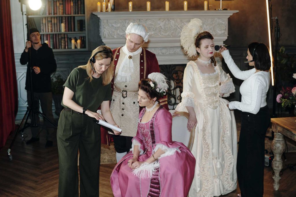 caucasian adults in baroque costumes preparing for 2026 01 09 11 53 05 utcline pooduction london