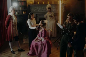 caucasian woman in baroque costume preparing for f 2026 01 09 11 53 06 utc Film Production london black
